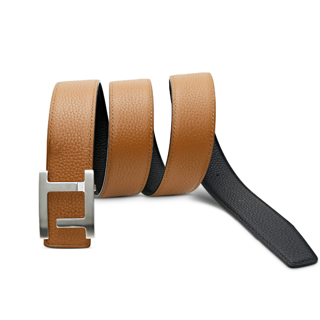 Tucked Trunks Luxury Belt Cappuccinó Belt Brush Buckle